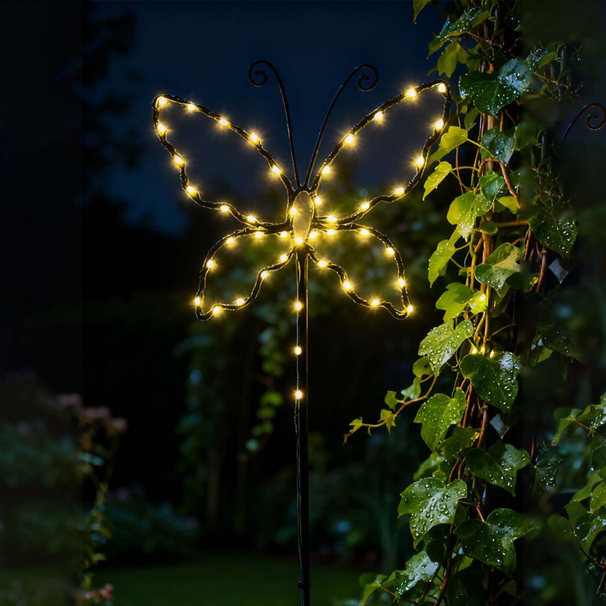 LED Butterfly Wirework Metal Stake  118cm