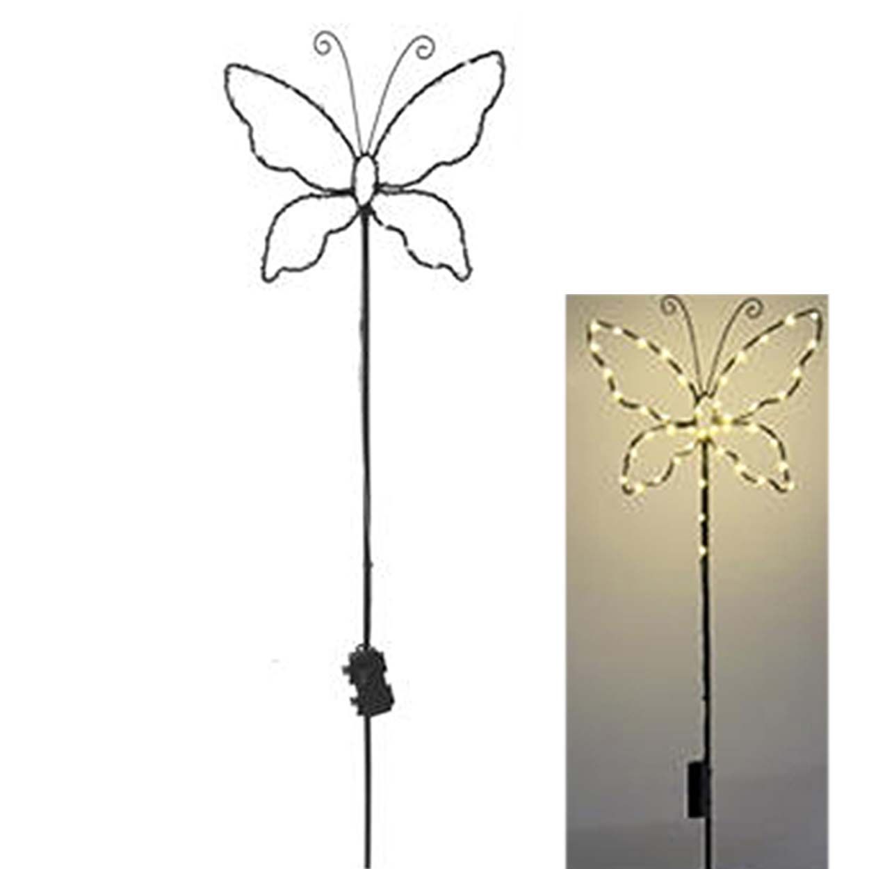 LED Butterfly Wirework Metal Stake  118cm