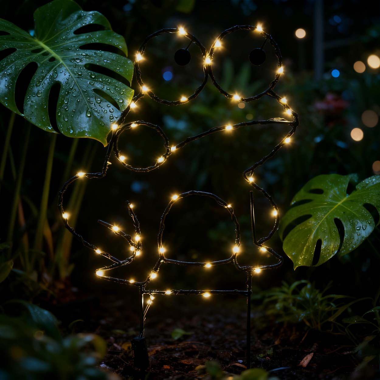 LED Frog Wirework Metal Stake 58cm