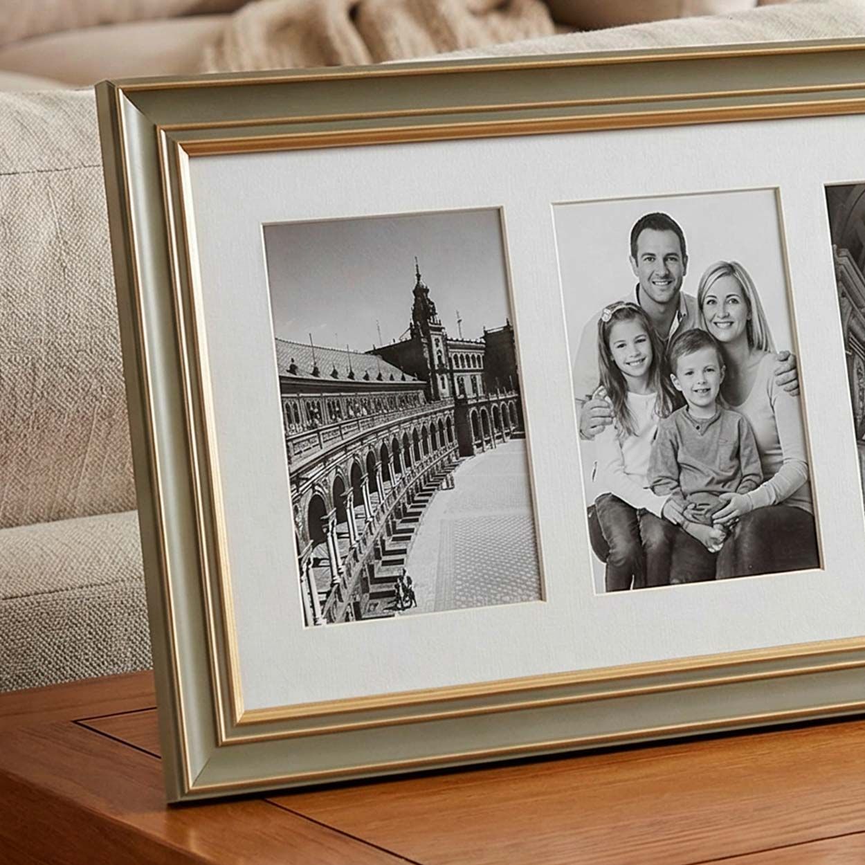 Collage Photo Frame Green & Gold 3 Set 4 x 6