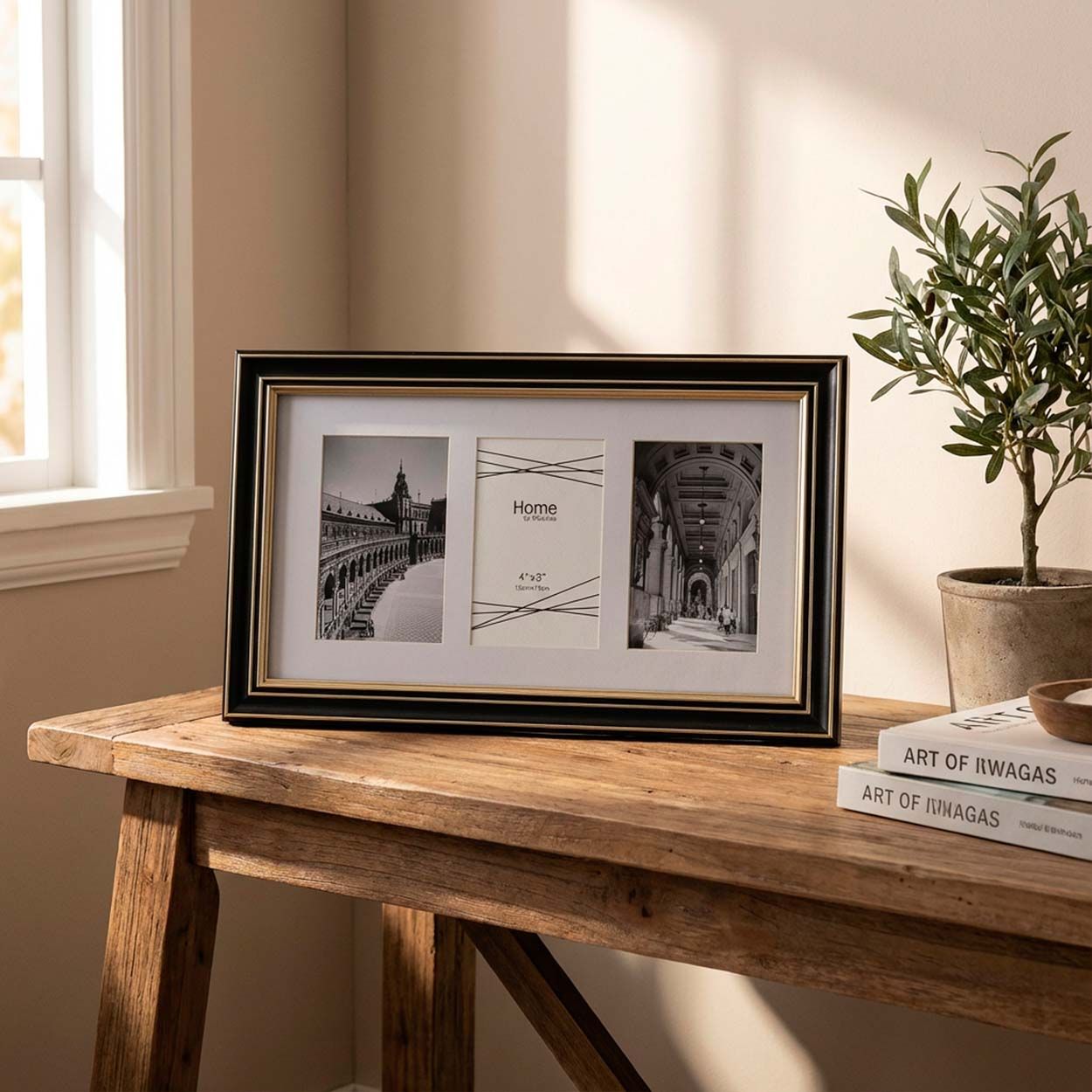 Collage Photo Frame Black & Gold 3 Set 4 x 6