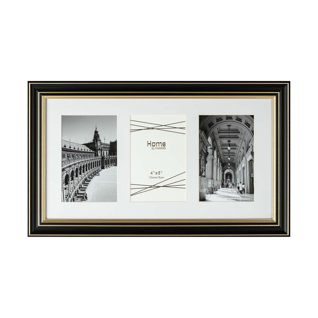 Collage Photo Frame Black & Gold 3 Set 4 x 6
