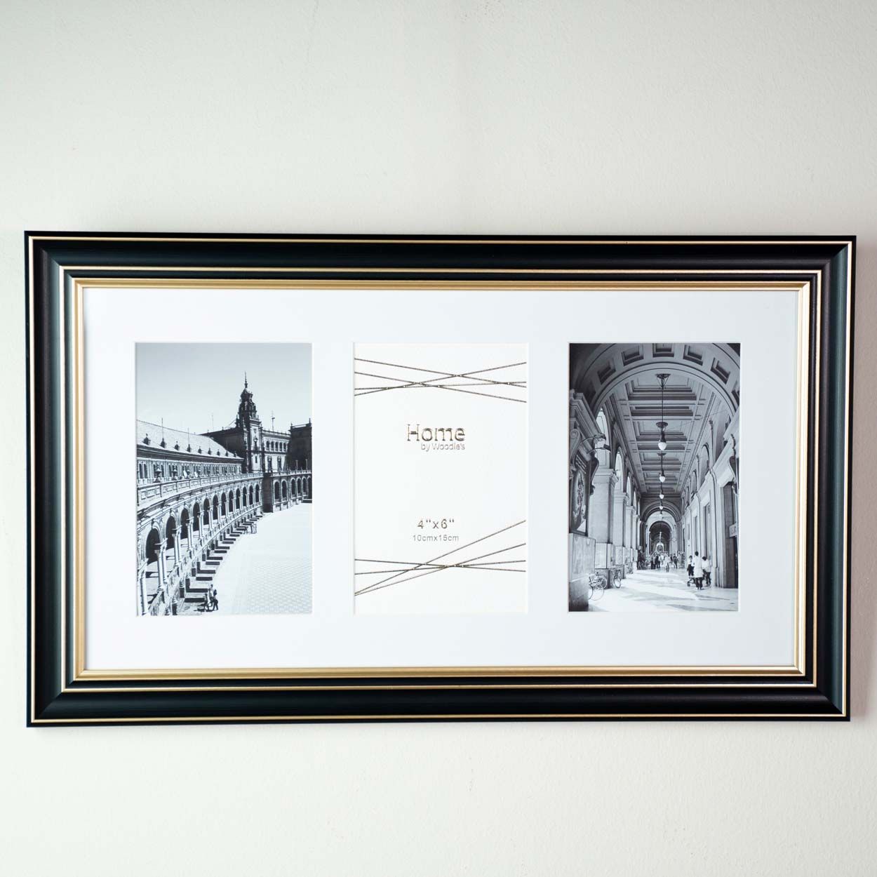 Collage Photo Frame Black & Gold 3 Set 4 x 6