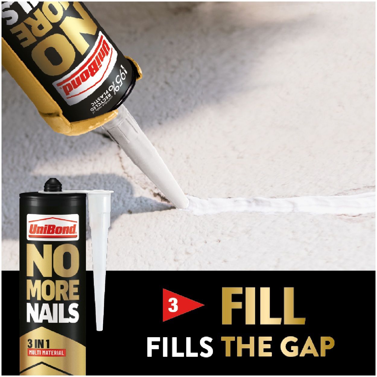 UNIBOND NO MORE NAILS 3IN1 CARTRIDGE TRANSPARENT
