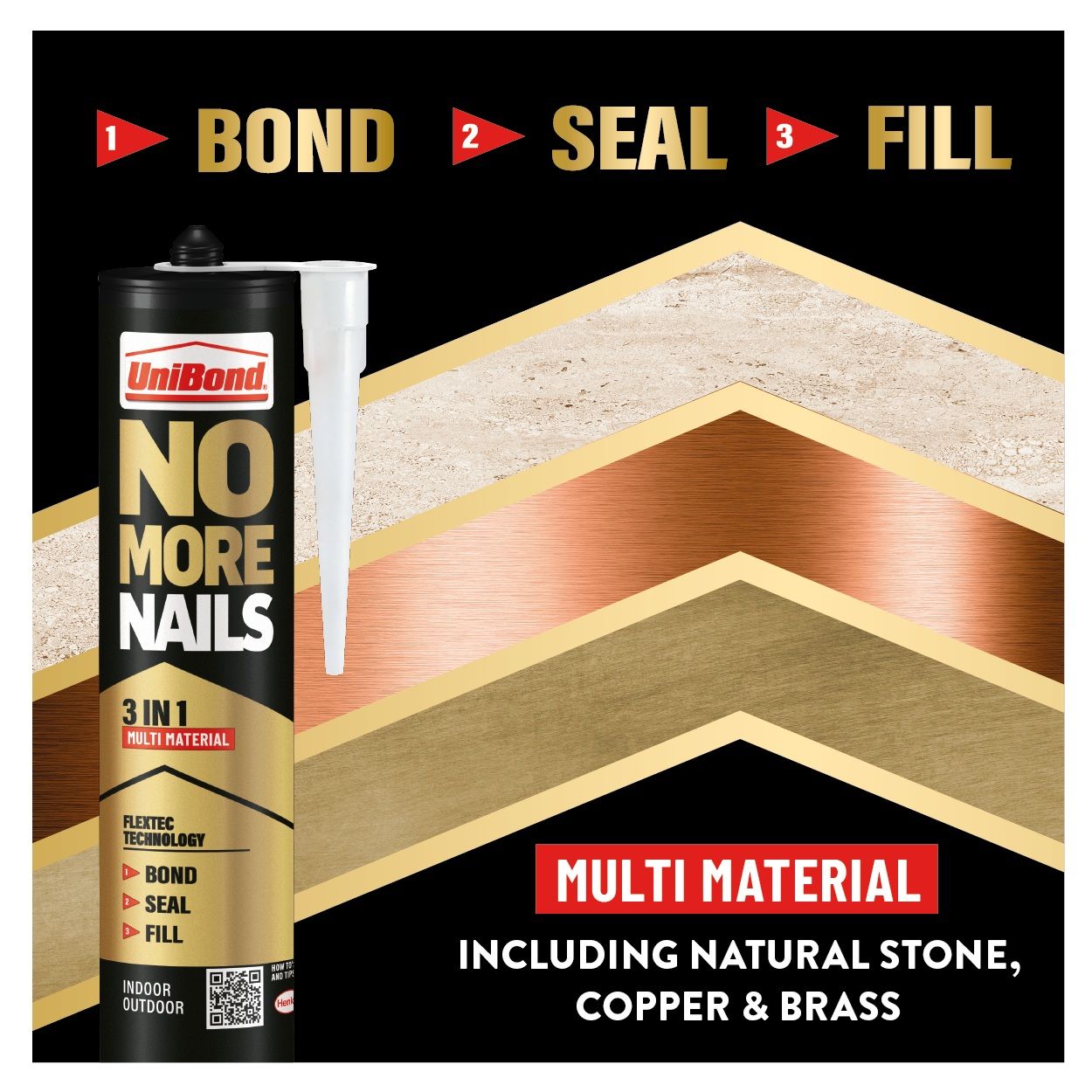 UNIBOND NO MORE NAILS 3IN1 CARTRIDGE TRANSPARENT