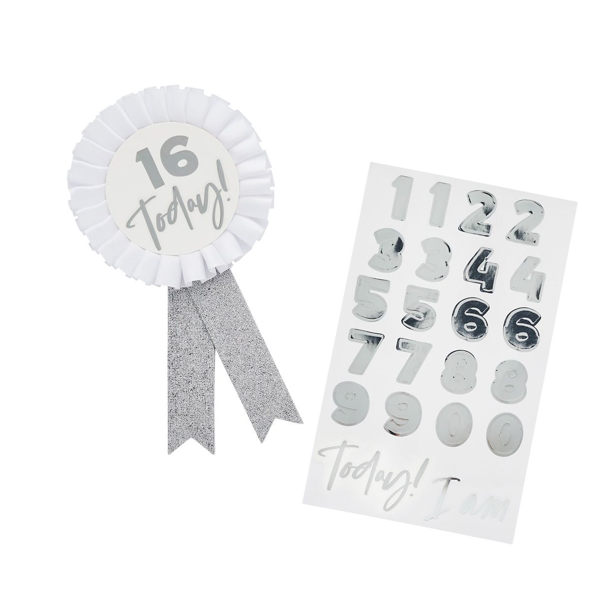 Silver Customisable Birthday Badge