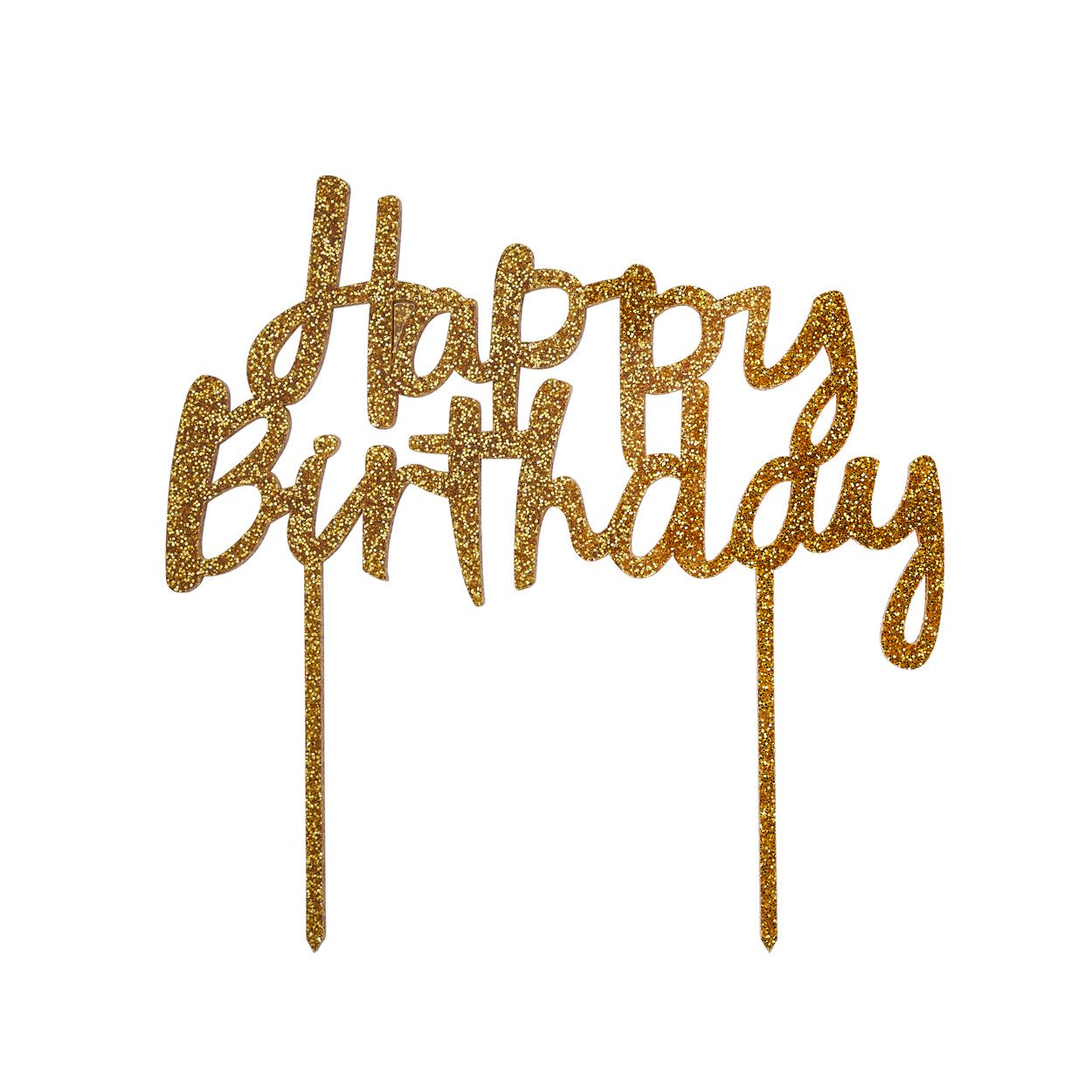 Gold Acrylic Happy Birthday Cake Topper