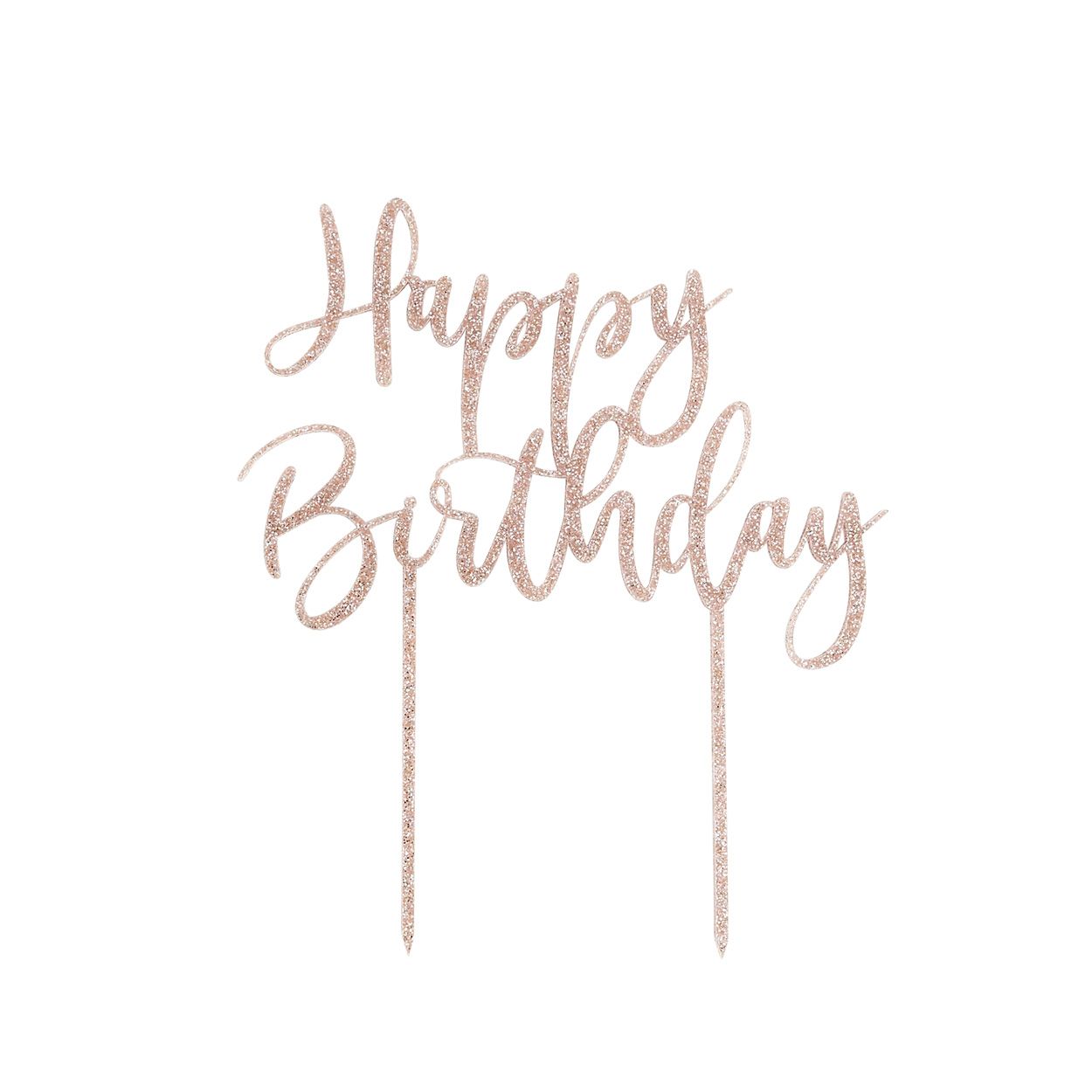 Rose Gold Acrylic Happy Birthday Cake Topper