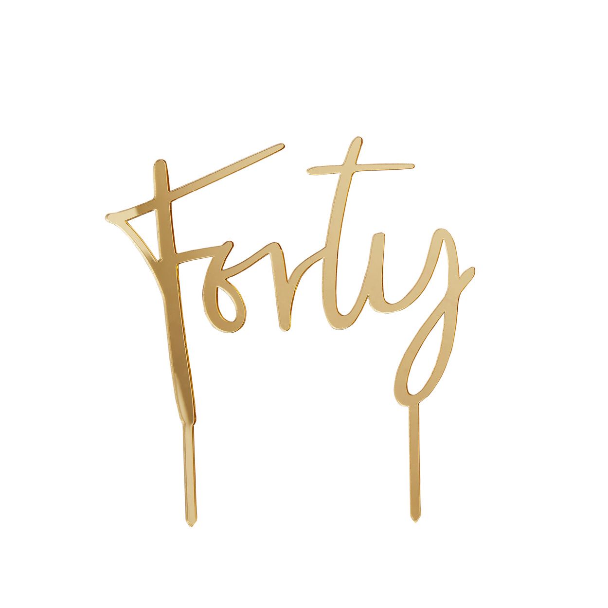 Gold Forty Acrylic Cake Topper