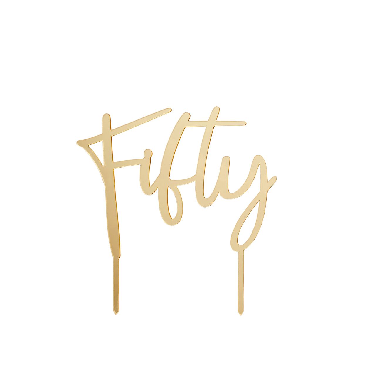 Gold Fifty Acrylic Cake Topper