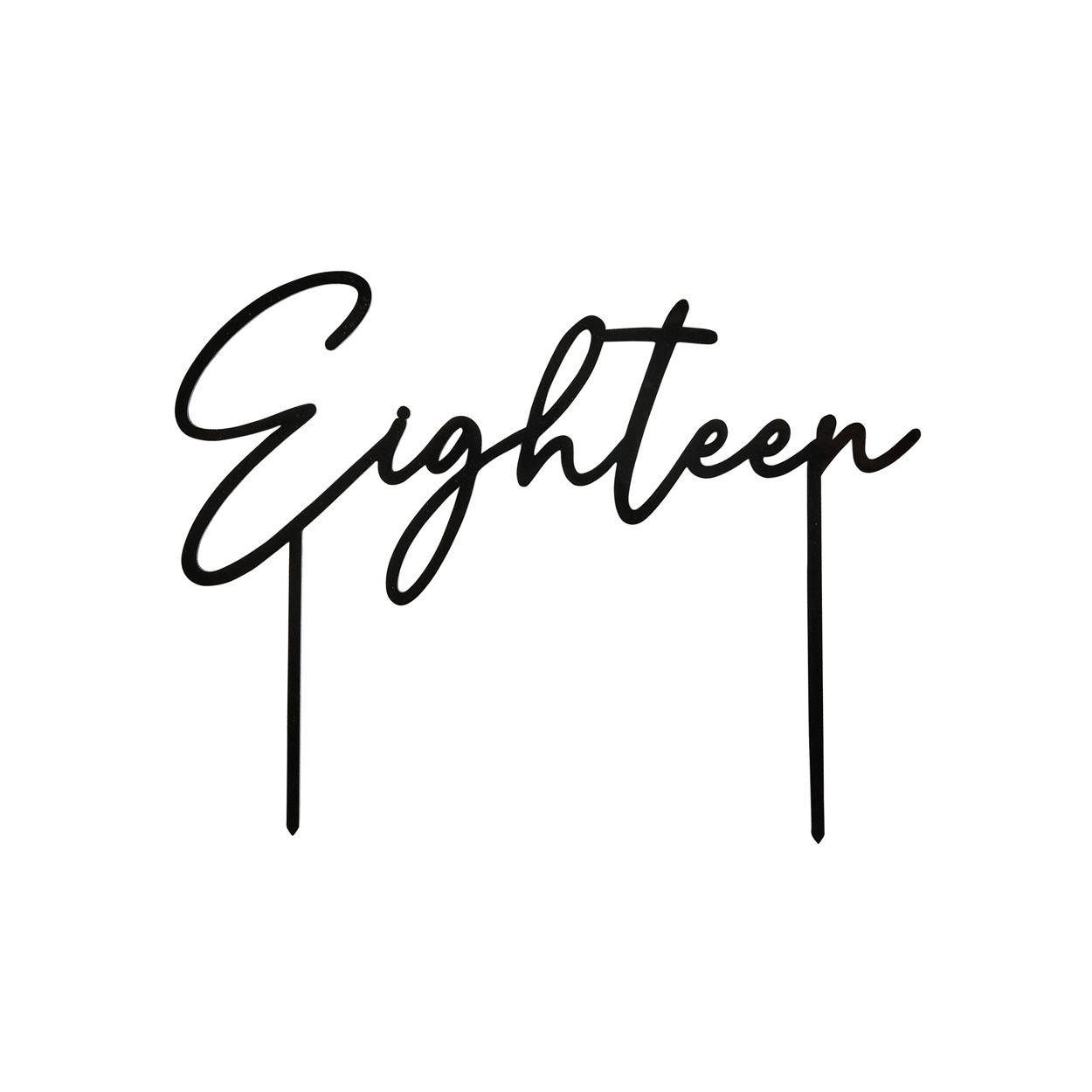 Black Eighteen Acrylic Cake Topper