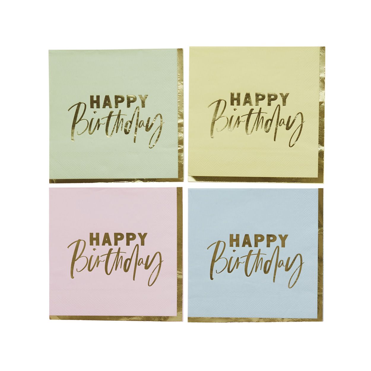 Pastel Happy Birthday Paper Napkins