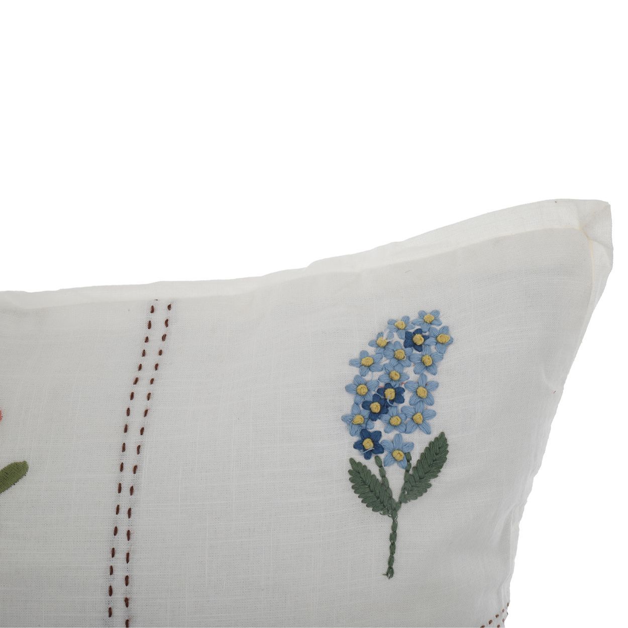 Floral Embroidered Patch Cushion