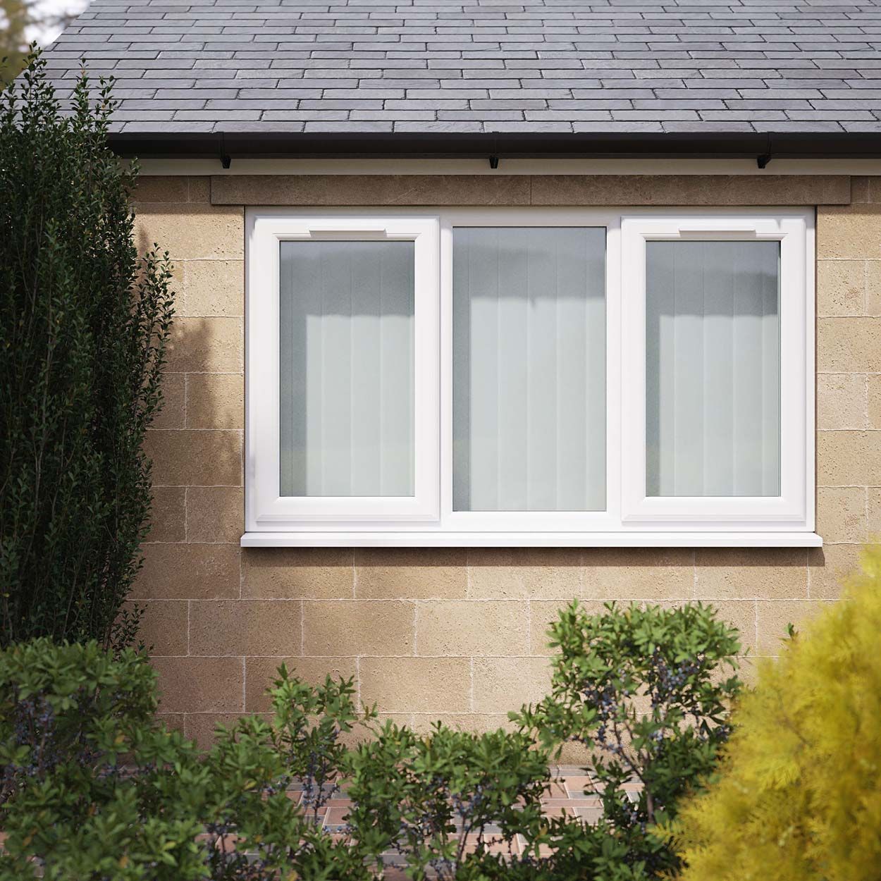 Crystal uPVC Window White A Rated Fixed Center 1770mm x 1115mm