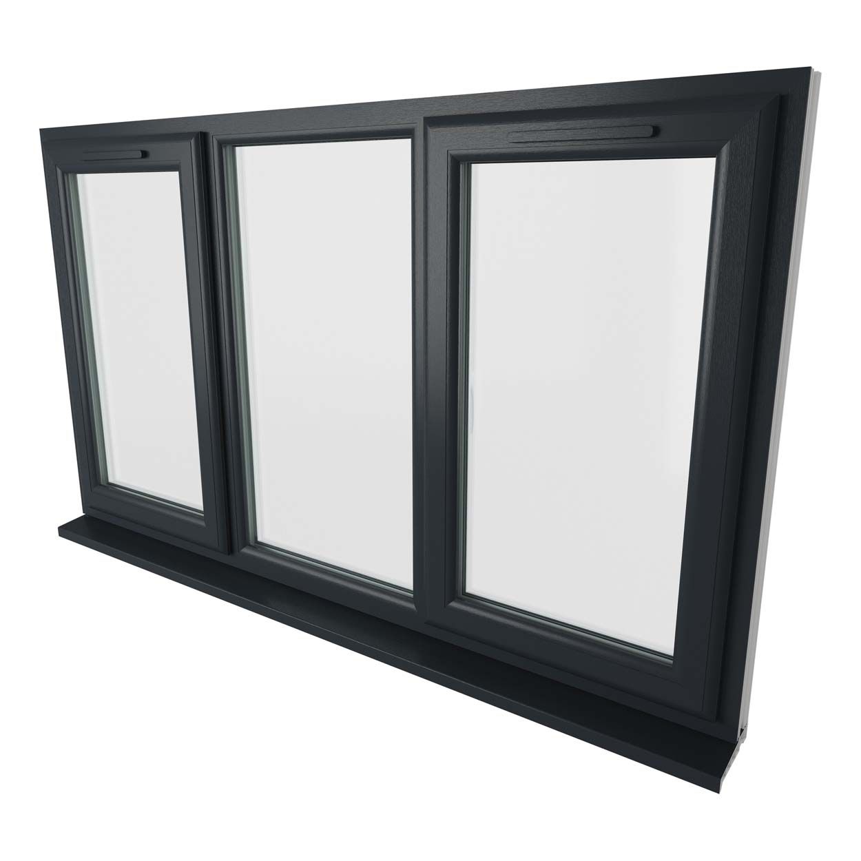 Crystal uPVC Window Grey 7016 A Rated Fixed Center 1770mm x 965mm