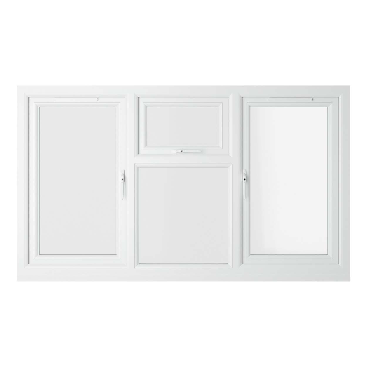 Crystal uPVC Window White A Rated Top Opener Over a Fixed Light Centre 1770mm x 1115mm