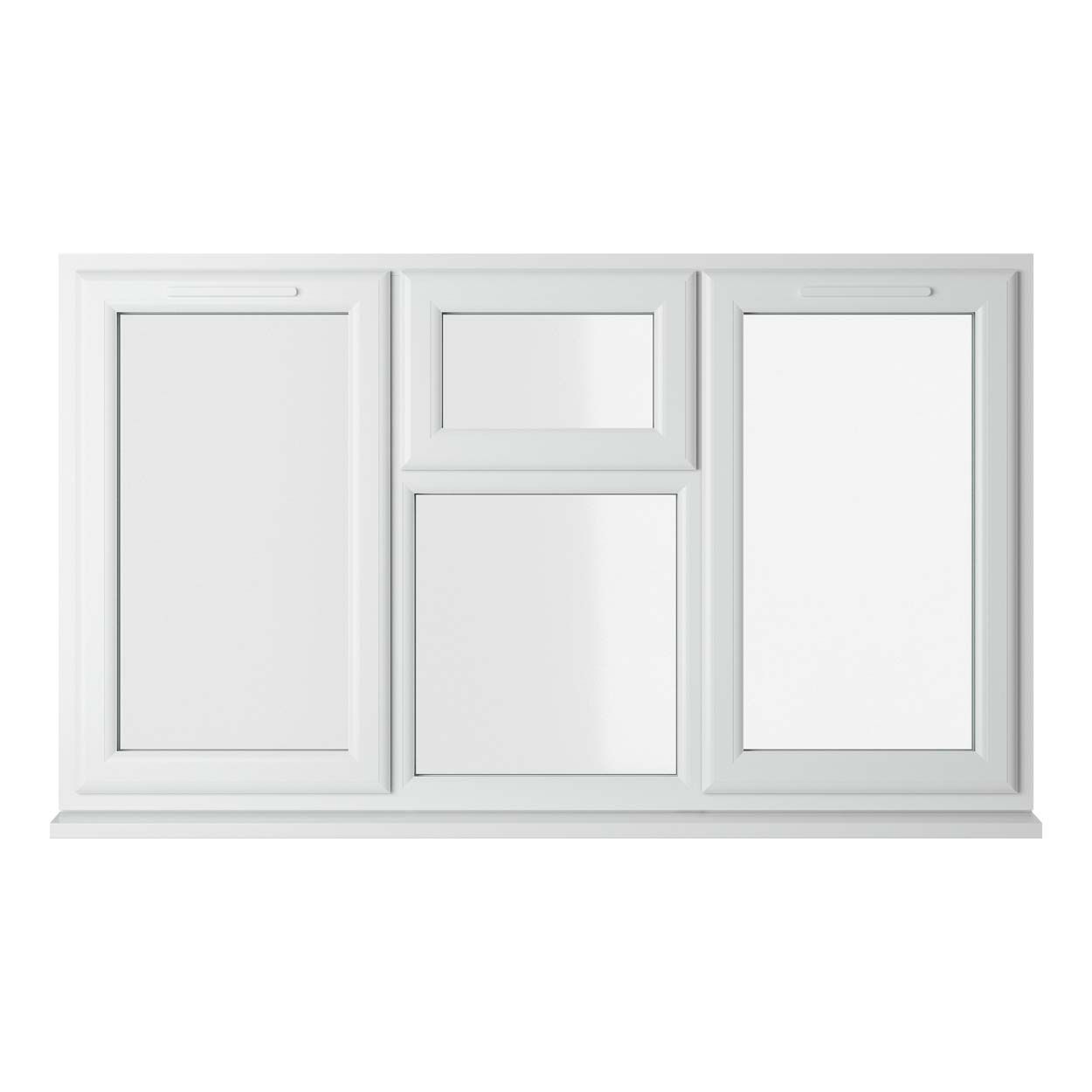 Crystal uPVC Window White A Rated Top Opener Over a Fixed Light Centre 1770mm x 1115mm