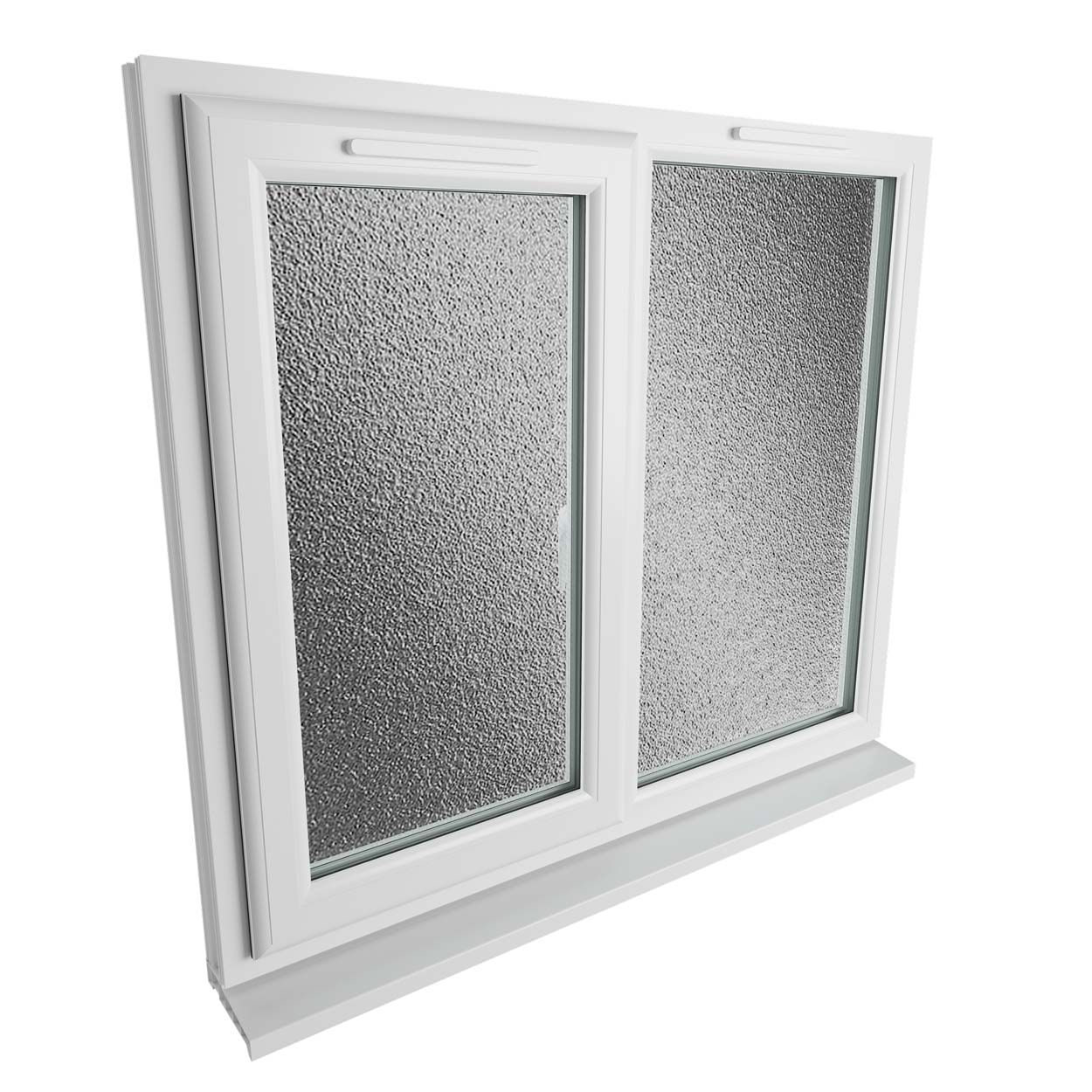 Crystal uPVC Window White A Rated Left Hand Side Hung Next to a Fixed Light 1190mm x 965mm