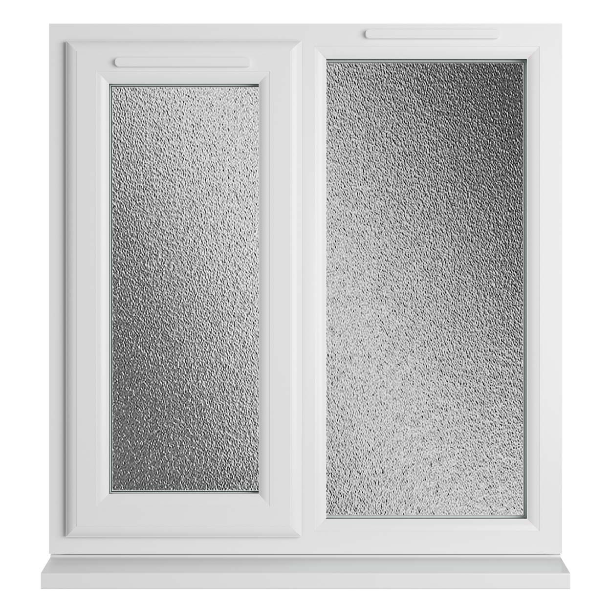 Crystal uPVC Window White A Rated Left Hand Side Hung Next to a Fixed Light 905mm x 965mm