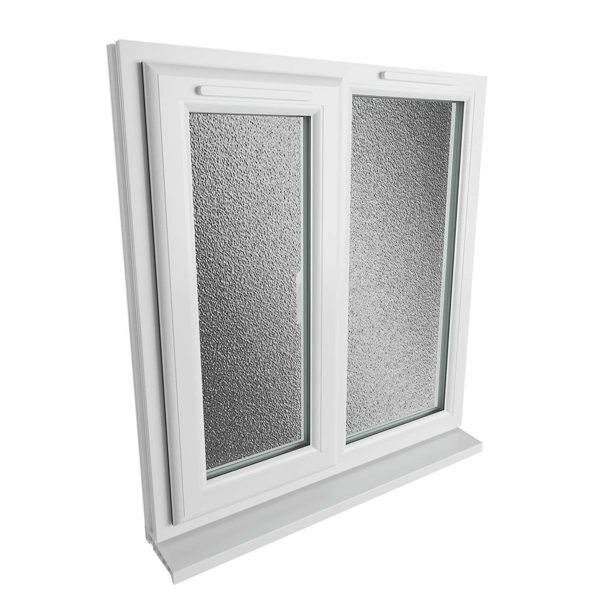 Crystal uPVC Window White A Rated Left Hand Side Hung Next to a Fixed Light 905mm x 965mm