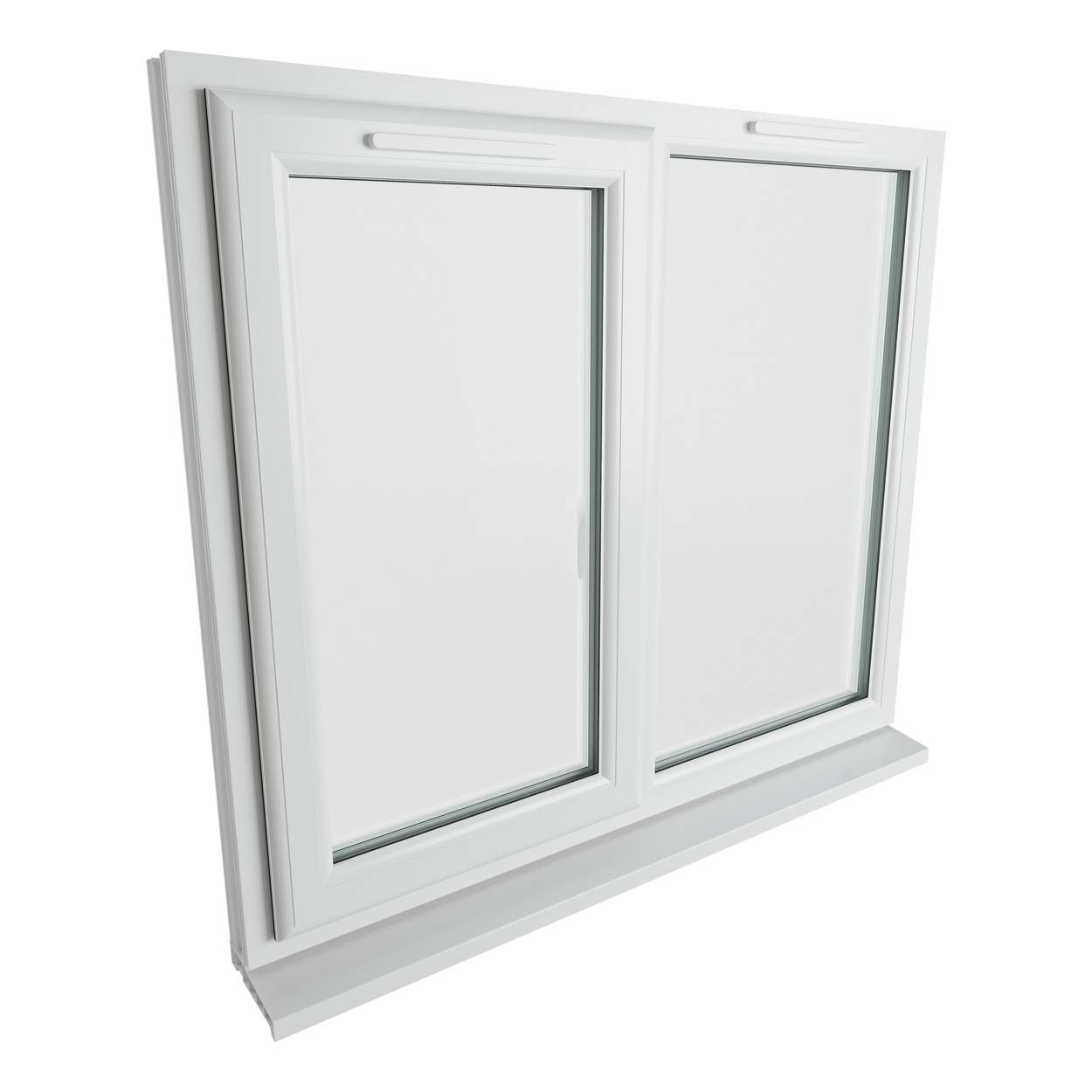 Crystal uPVC Window White A Rated Left Hand Side Hung Next to a Fixed Light 1190mm x 965mm