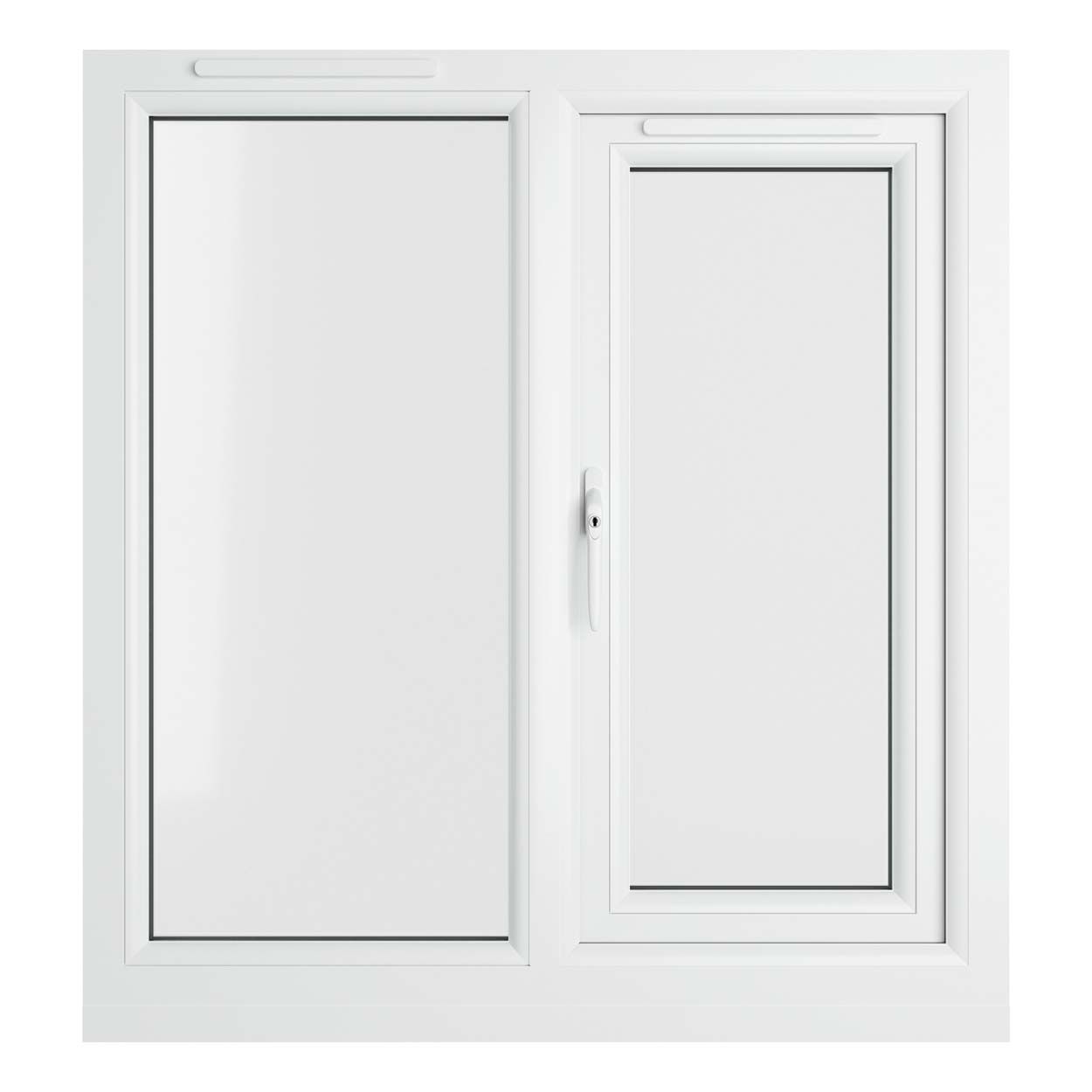 Crystal uPVC Window White A Rated Left Hand Side Hung Next to a Fixed Light 905mm x 965mm