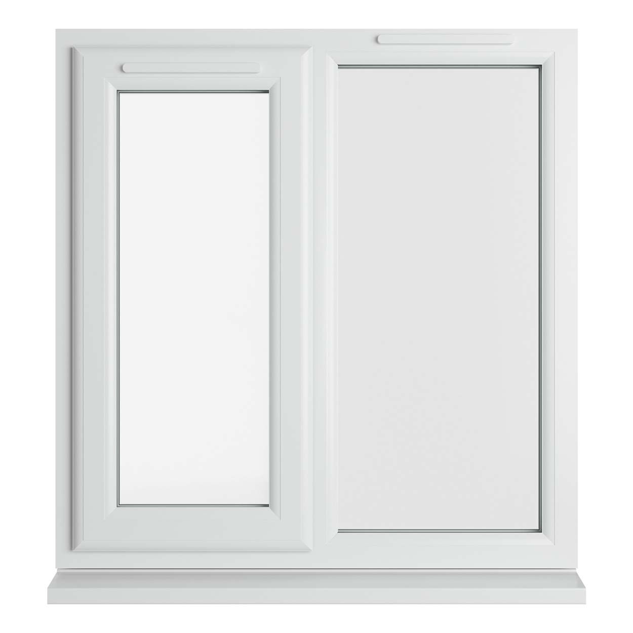 Crystal uPVC Window White A Rated Left Hand Side Hung Next to a Fixed Light 905mm x 965mm