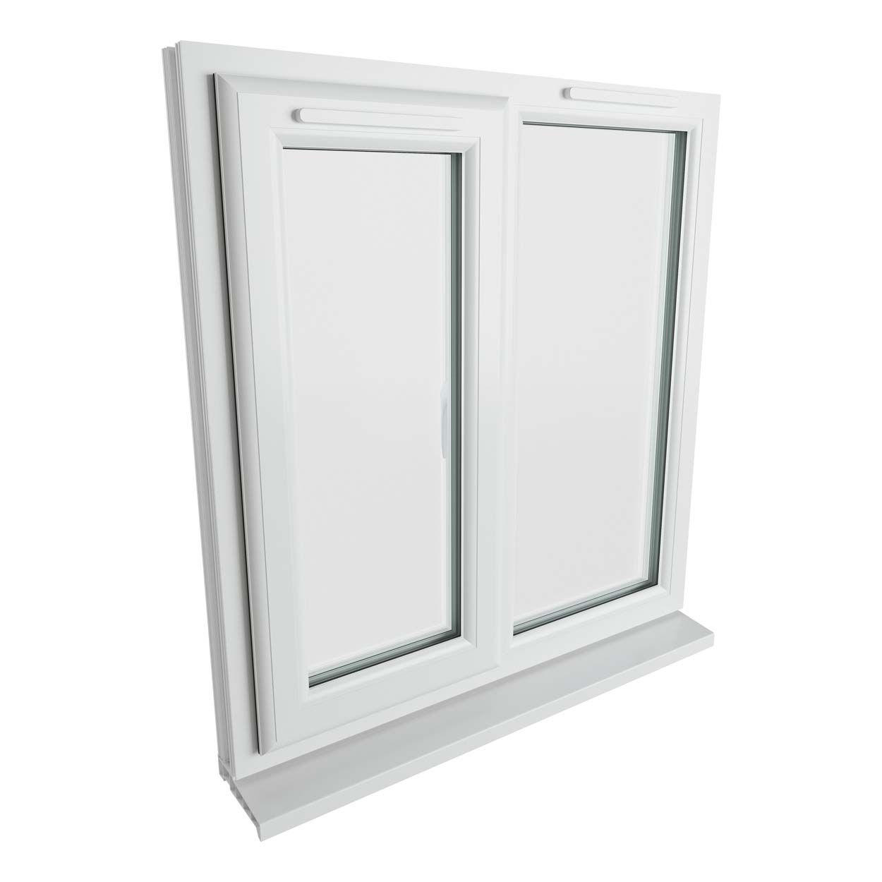 Crystal uPVC Window White A Rated Left Hand Side Hung Next to a Fixed Light 905mm x 965mm