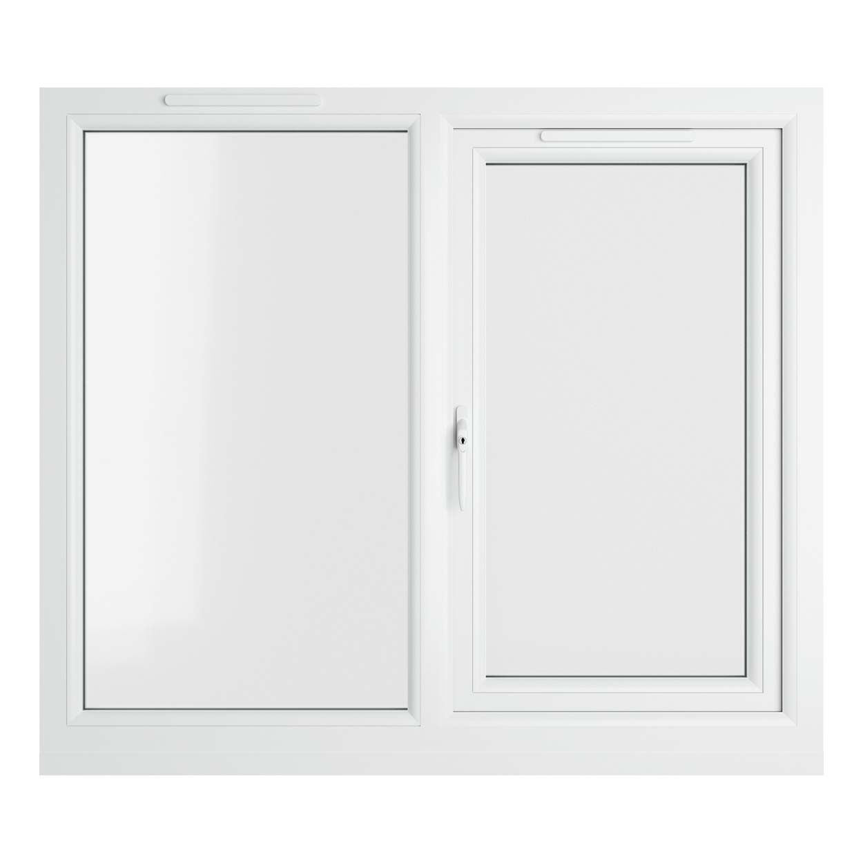 Crystal uPVC Window White A Rated Left Hand Side Hung Next to a Fixed Light 1190mm x 1115mm