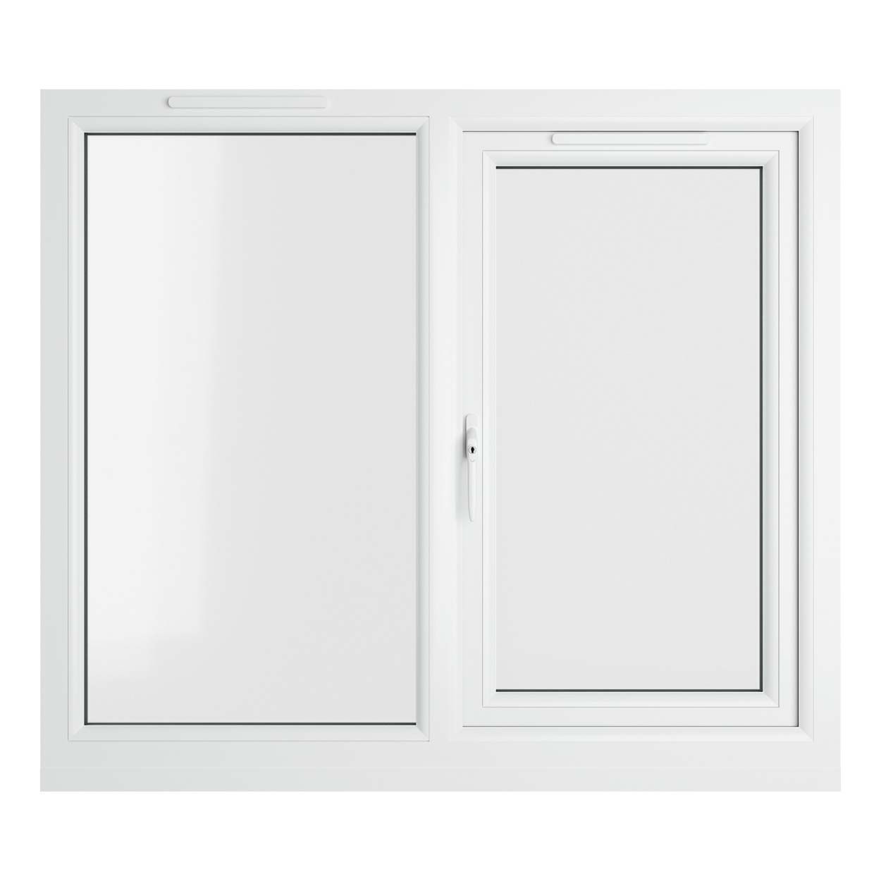 Crystal uPVC Window Grey 7016 A Rated Left Hand Side Hung Next to a Fixed Light 1190mm x 1190mm