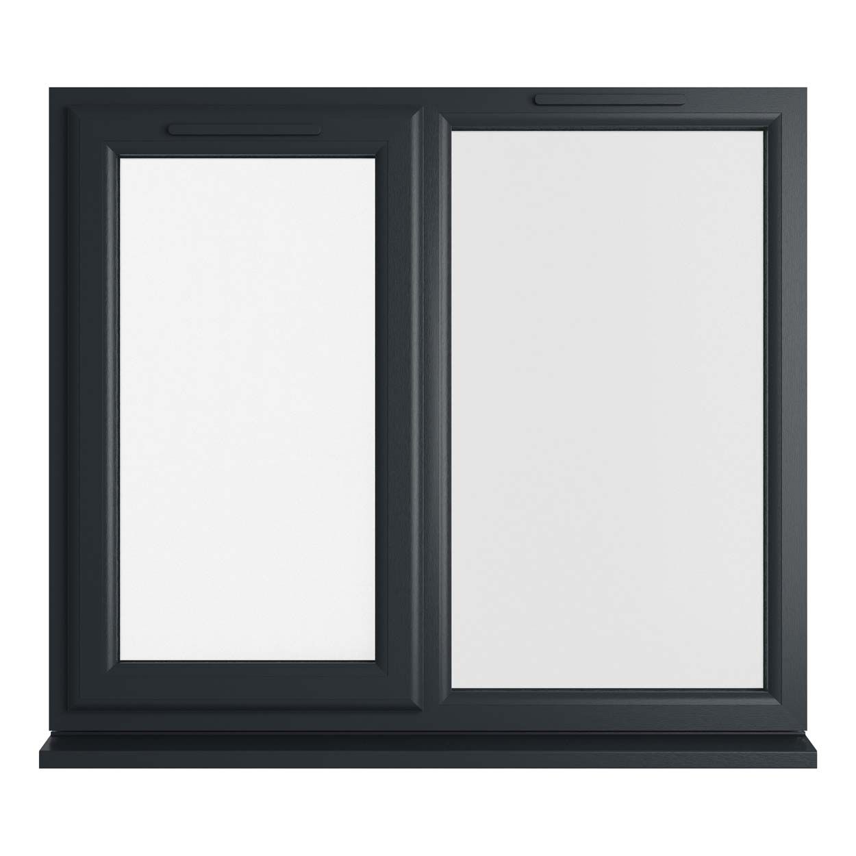 Crystal uPVC Window Grey 7016 A Rated Left Hand Side Hung Next to a Fixed Light 1190mm x 1190mm