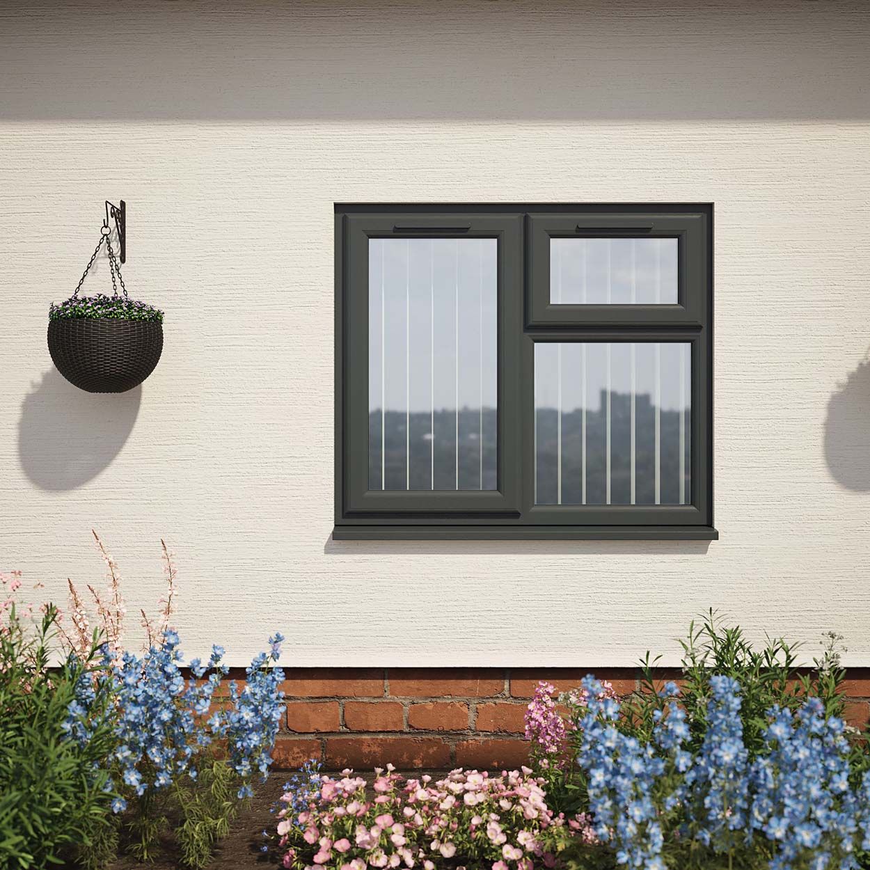 Crystal uPVC Window Grey 7016 A Rated 1190mm x 1190mm