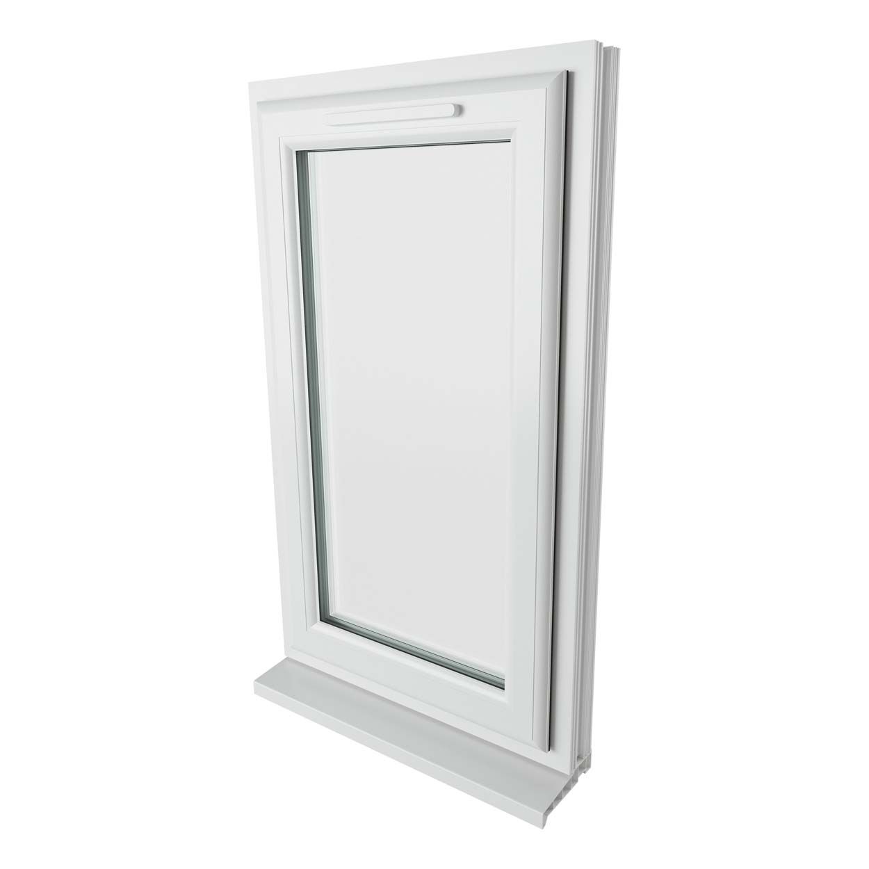 Crystal uPVC Window White A Rated Right Hand Side Hung 610mm x 1040mm