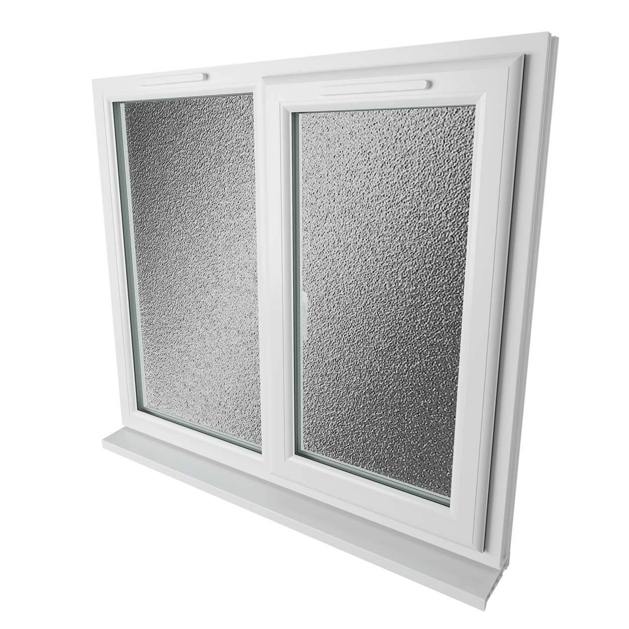 Crystal uPVC Window White A Rated Right Hand Side Hung Next to a Fixed Light 1190mm x 965mm