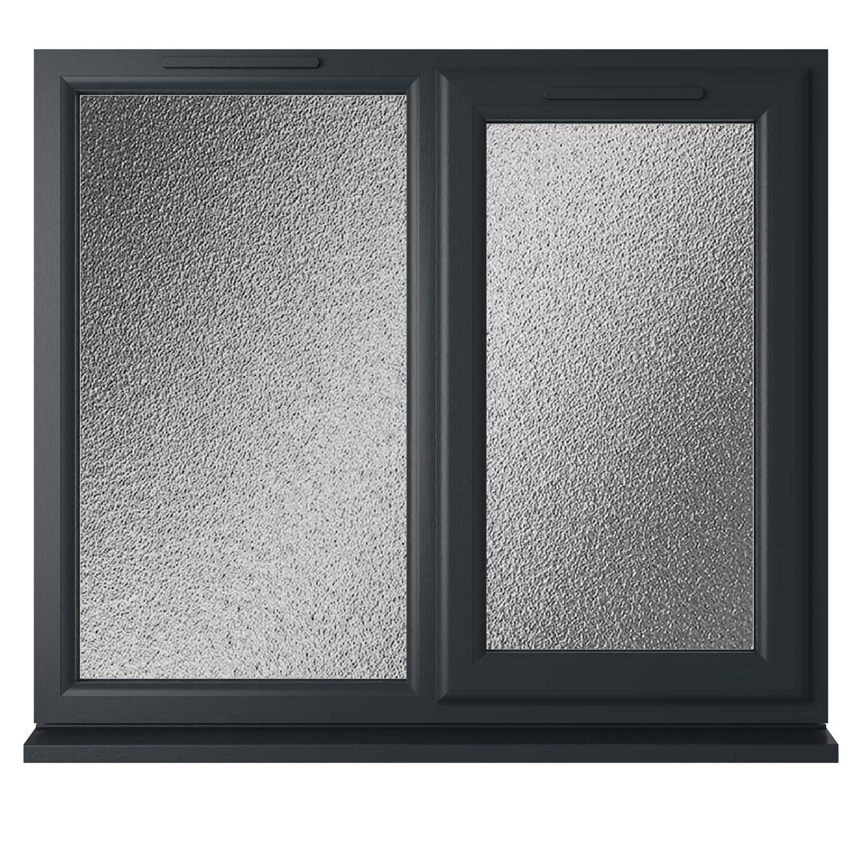 Crystal uPVC Window Grey 7016 A Rated Right Hand Side Hung Next to a Fixed Light 1190mm x 965mm