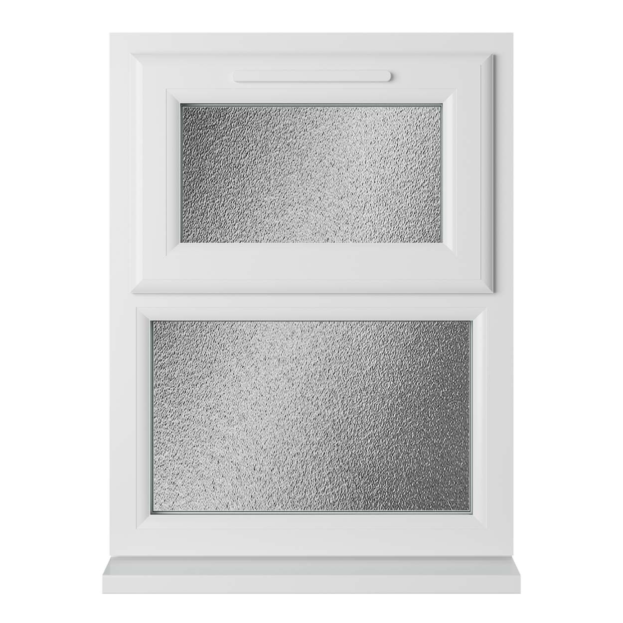 Crystal uPVC Window White A Rated Top Hung Opener Over Fixed Light 610mm x 820mm