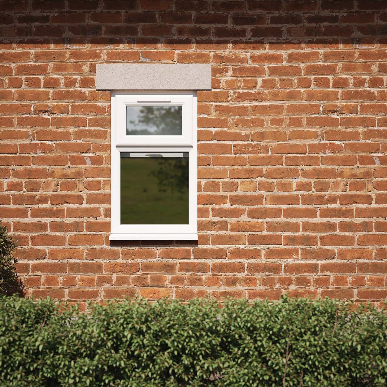 Crystal uPVC Window White A Rated Top Hung Opener Over Fixed Light 905mm x 1040mm