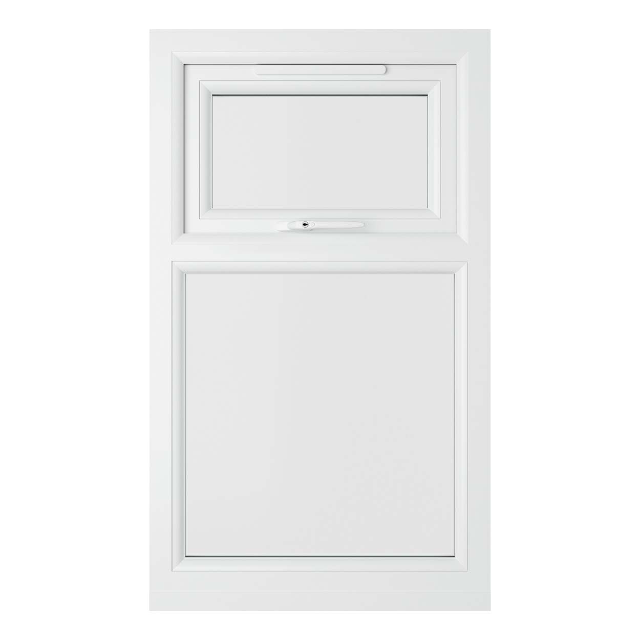 Crystal uPVC Window White A Rated Top Hung Opener Over Fixed Light 610mm x 1040mm