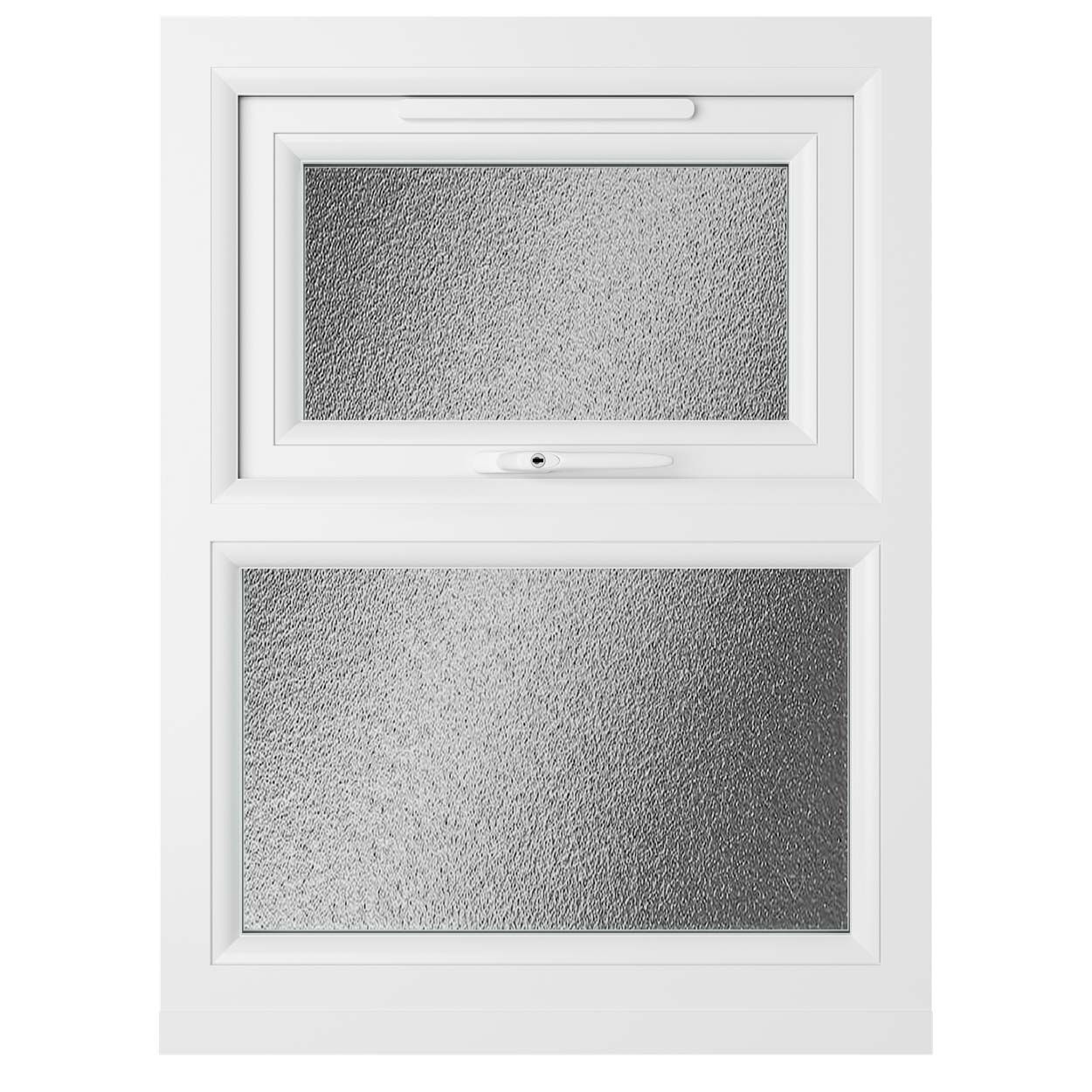 Crystal uPVC Window Grey 7016 A Rated Top Hung Opener Over Fixed Light