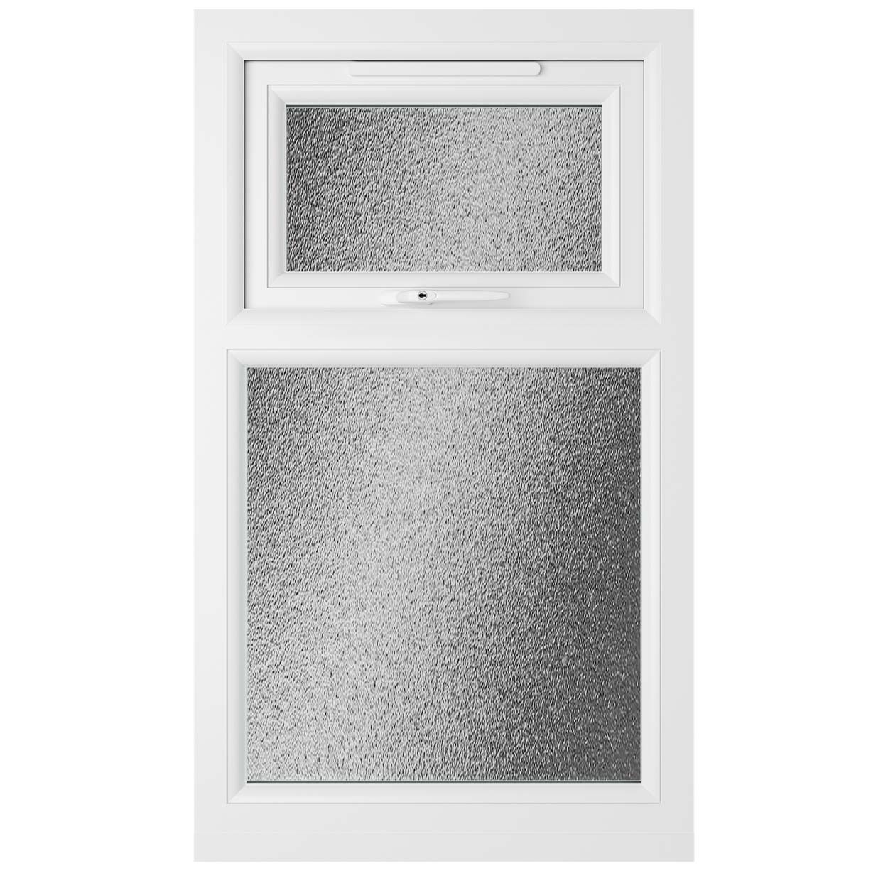 Crystal uPVC Window Grey 7016 A Rated Top Hung Opener Over Fixed Light