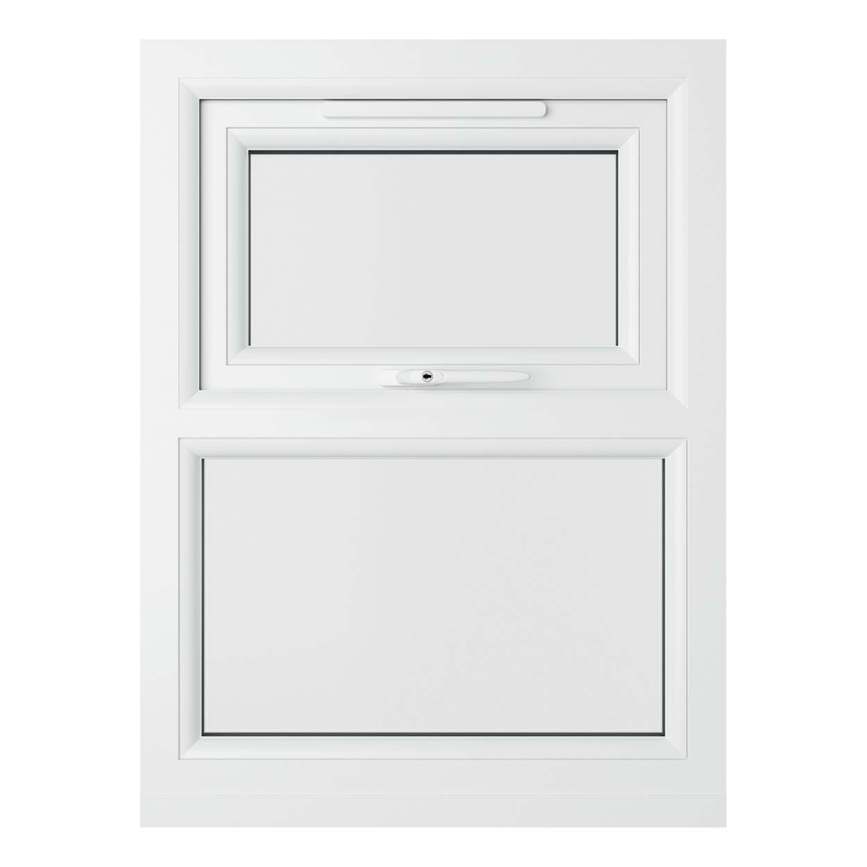 Crystal uPVC Window Grey 7016 A Rated Top Hung Opener Over Fixed Light