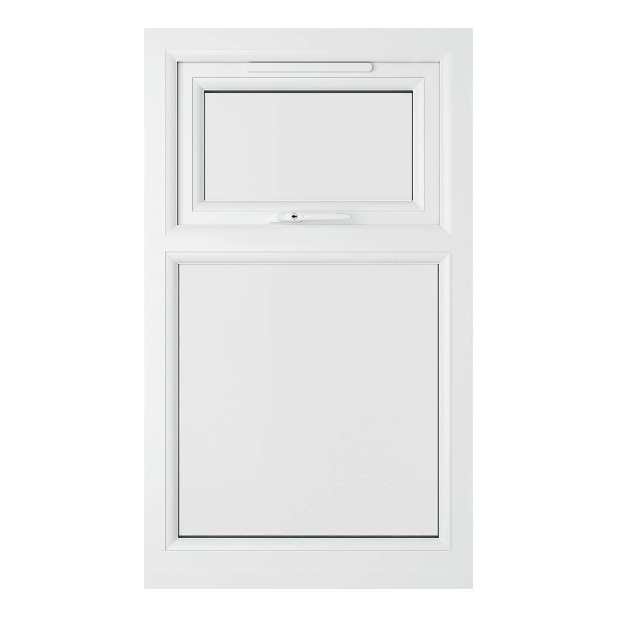 Crystal uPVC Window Grey 7016 A Rated Top Hung Opener Over Fixed Light 905mm x 965mm