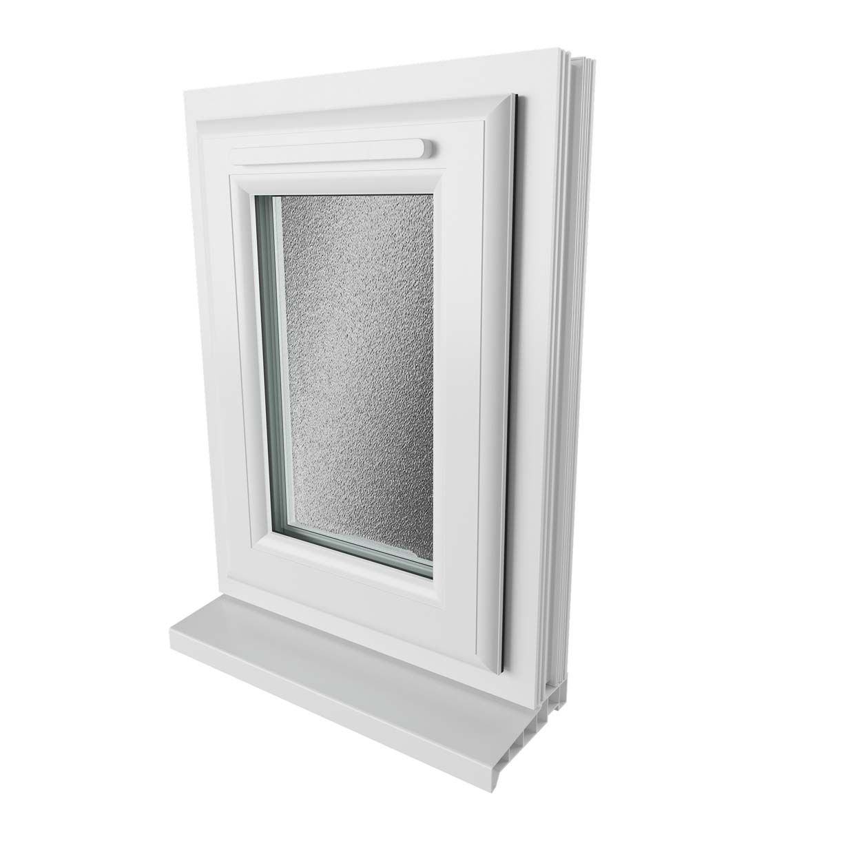Crystal uPVC Window White A Rated Top Opener 440mm x 610mm