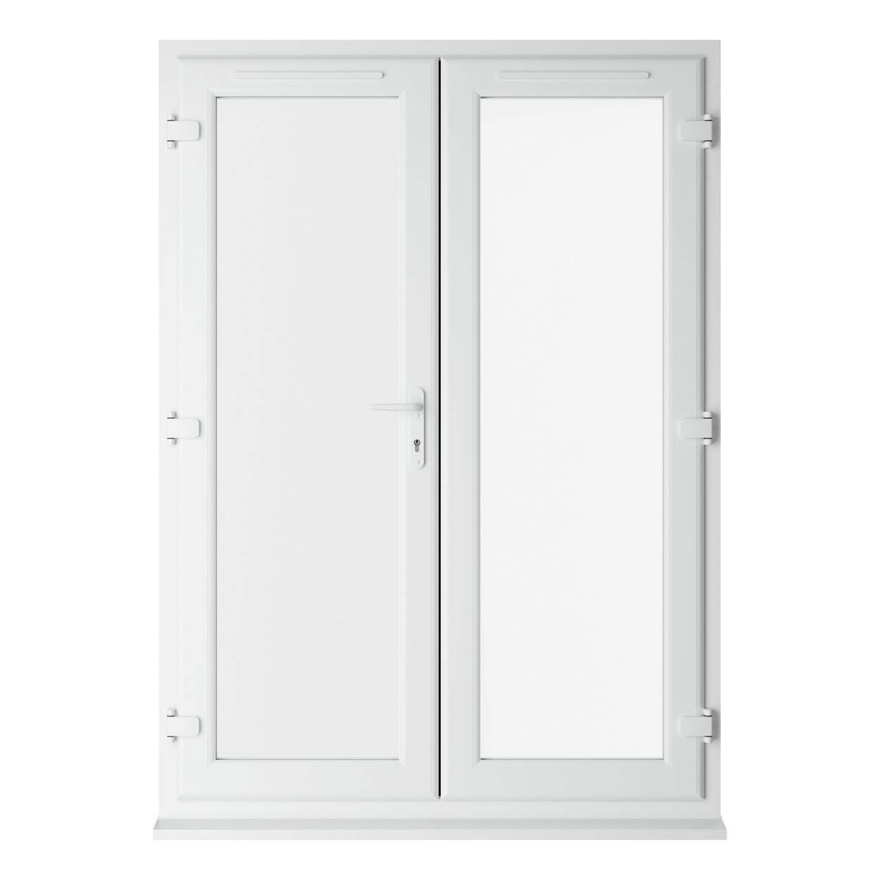 Crystal uPVC Clear French Door Left hand master 1490mm x 2055mm White