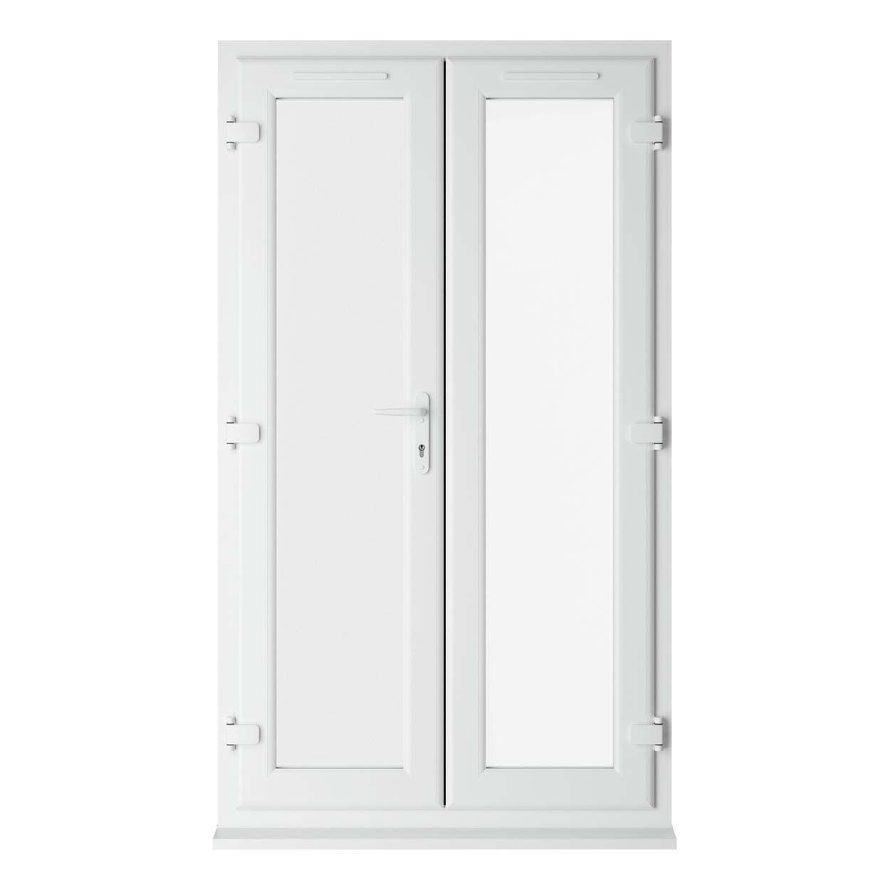Crystal uPVC Clear French Door Left hand master 1290mm x 2090mm White