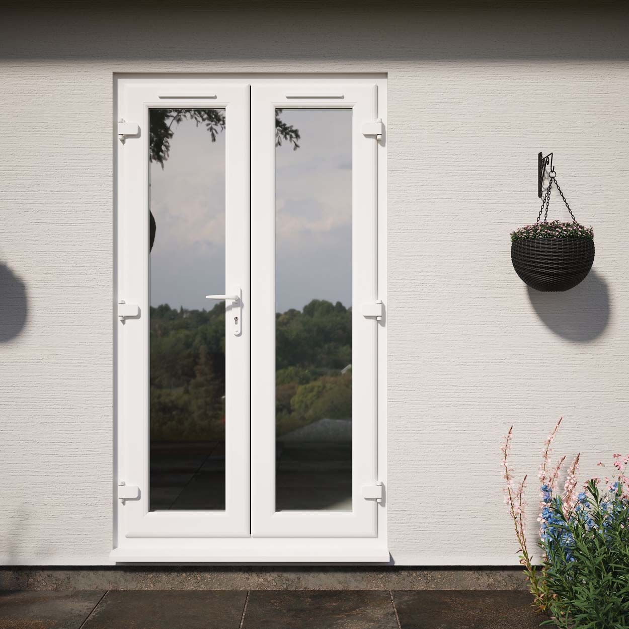 Crystal uPVC Clear French Door Left hand master 1290mm x 2090mm White