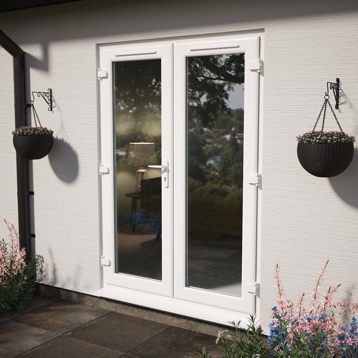 Crystal uPVC Clear French Door Left hand master 1490mm x 2090mm White