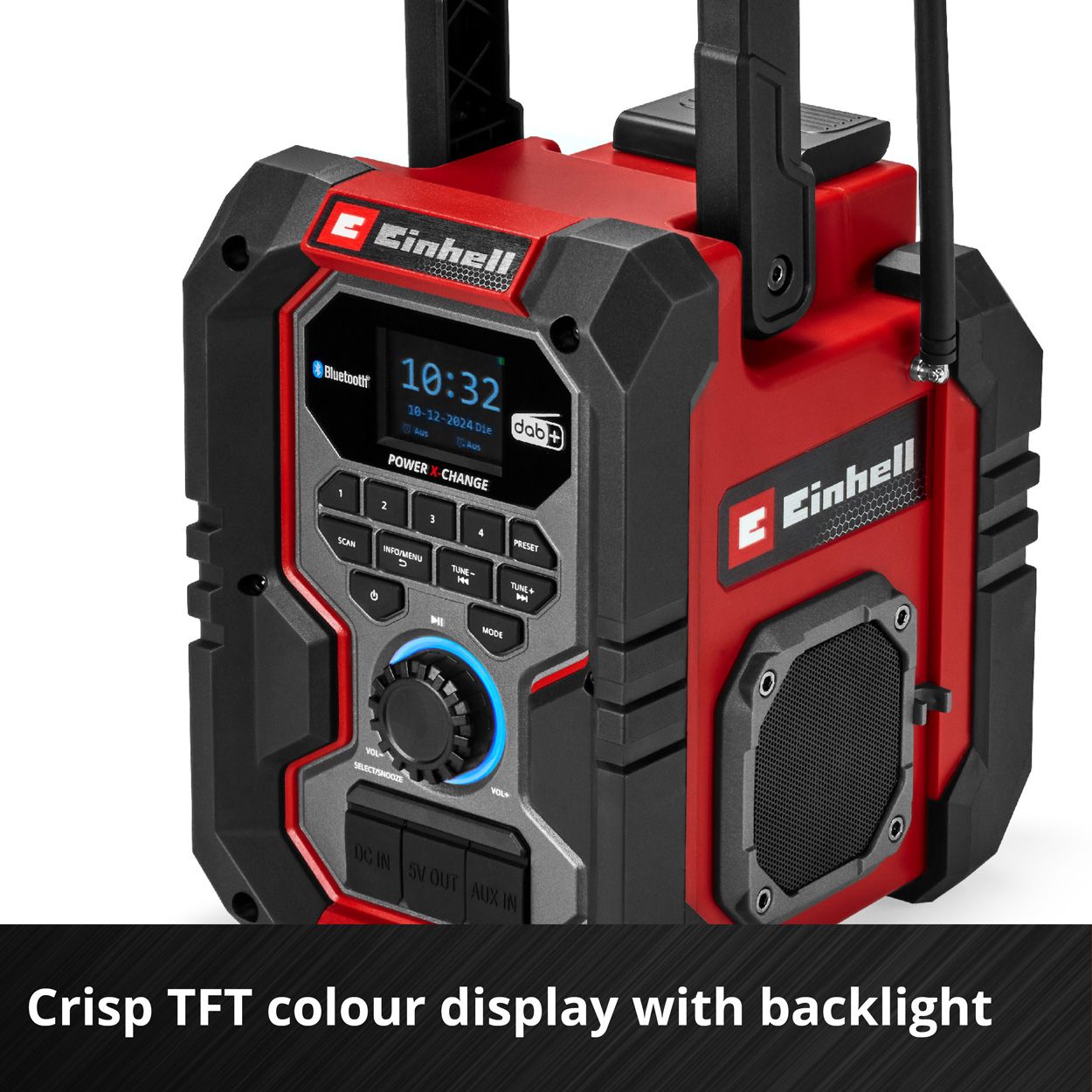 Einhell 18v TE-CR 18 Li DAB+/FM/BT Cordless Radio - Bare Unit