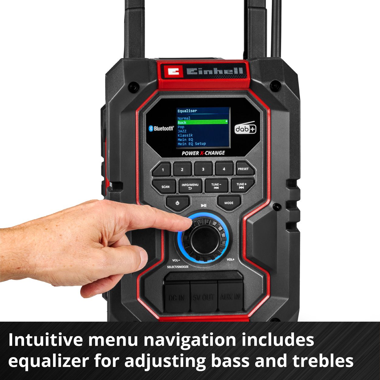 Einhell 18v TE-CR 18 Li DAB+/FM/BT Cordless Radio - Bare Unit