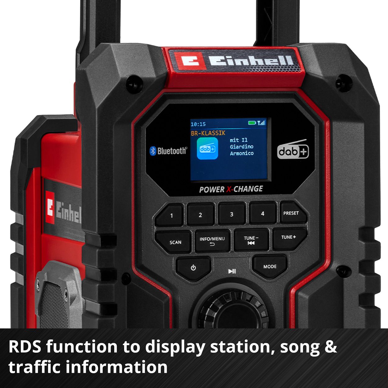 Einhell 18v TE-CR 18 Li DAB+/FM/BT Cordless Radio - Bare Unit
